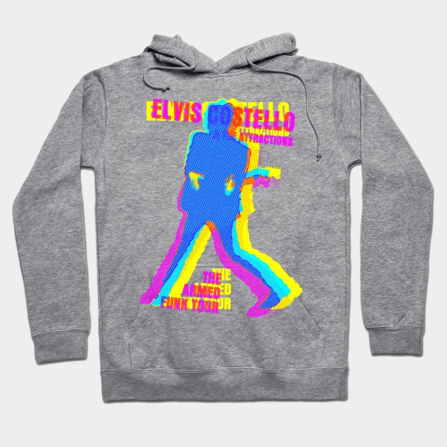 elvis costello cmyk offset graphic Hoodie by HAPPY TRIP PRESS